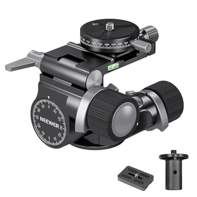 NEEWER Tête de Trépied à Engrenage Bidirectionnel avec Micro-Réglage Millimétrique,Tête Panoramique Inclinable,Plaque QR Panoramique 360° Arca Compatible avec Sony Canon Nikon DSLR,Charge 6kg,TH14