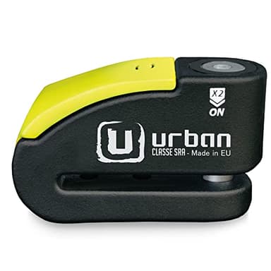 URBAN 999 Antivol Moto Homologué SRA, Bloque Disque avec Alarme Intelligente | 120dB, LED, Warning, Sensibilité A+, X2 ON | Serrure Haute Sécurité, Bloc Double Verrouillage ø14mm, Acier Endurci