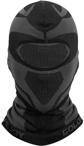 CosyInSofa Cagoule Thermique pour Activités Extérieures, Masque Intégral avec Contrôle de Température Thermosyphon, Noir et Gris, pour Ski Moto Cyclisme Randonnée Escalade