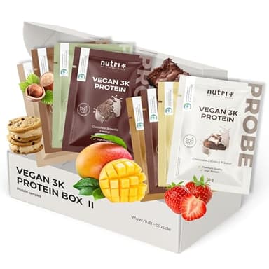 Nutri + Protein Pack d'Essai (8x 30g) - Set d'Échantillon de Poudre de Protéine végétalienne - Mix d'Échantillon de Poudre de Protéine 3k