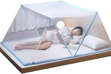Générique Moustiquaire Pliable Lit 2 Places - Tente Anti-Moustique Pop-Up, Moustiquaire de Lit Portable, Facile à Installer, Maille Ultra Fine, Idéale pour Chambre, Camping, Voyage