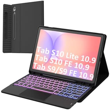 Coque Clavier Pour Samsung Galaxy Tab S10 Lite S10 FE/S9 FE/S9 10.9": Clavier RéTroéClairé 7 Couleurs Pour S10Lite Tablet 2025 - Claviers Azerty Français Sans Fil DéTachable Avec Support De Stylet