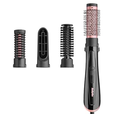 BaByliss Brosse soufflante Perfect Finish - 3 accessoires pour lisser, créer du volume et mettre en forme - 2 réglages de chaleur +Bouton Air Froid - Technologie ionique anti- frisottis - AS126E