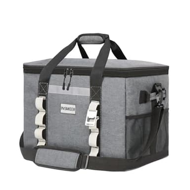 INSMEER Grand Sac Isotherme48L/55L, 65/80 Can Sac Glacière Étanche/Facile à Nettoyer avec Décapsuleur et Bandoulière Amovible, pour Plage, Pique-Nique, Shopping, Camping