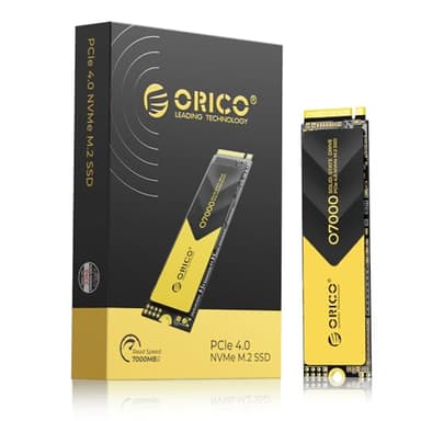 ORICO 1To SSD NVMe M.2 PCIe Gen4x4, Jusqu'à 7000 Mo/s en Lecture, 6500 Mo/s en écriture, SLC Cache 3D NAND, SSD Interne M.2 2280 pour PS5, PC de Bureau et Ordinateurs Portables-O7000