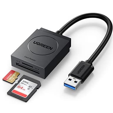 UGREEN Lecteur de Carte SD USB 3.0 Adaptateur Carte MicroSD 5Gbps Transfert Rapide Accès Simultané à 2 Cartes Max 2To SD Card Reader Supporte Micro SDXC SDHC MMC Plug Play pour Windows MacOS Linux