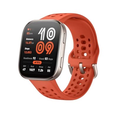 Amazfit Bip 6 Smartwatch 46mm, Batterie 14 Jours, AMOLED 1,97", GPS avec Cartes, IA, Appels Bluetooth, Suivi Santé et Sommeil, 140+ Modes Sportifs, Étanchéité 5ATM,Rouge