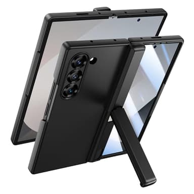 Doeshine Coque pour Samsung Galaxy Z Fold 6 avec Support, [Protecteur D'écran Verre Trempé] [Protection Contre Les Charnières], Protection Robuste Qualité Militaire Etui Housse Case Cover 2024 (Noir)
