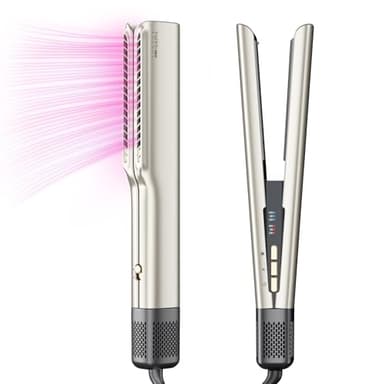 Lisseur à air, lisseur à air ionique PARWIN PRO BEAUTY, humide à sec, sans plaques chauffantes, sans dommage thermique, lissage à l'air, pour cheveux mi-longs et cheveux longs (35-75cm)
