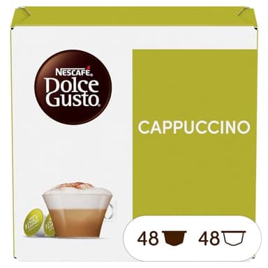 Nescafé Dolce Gusto Cappuccino - Café Gourmand - 96 Capsules (Pack de 6 boîtes x 16) (L'emballage peut varier)