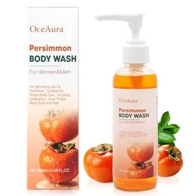 Gel Douche Au Kaki,Persimmon Body Wash,Savon Déodorant Anti-odeurs,pour ContrôLer Les Odeurs Corporelles,Nettoyage en Profondeur Du Corps