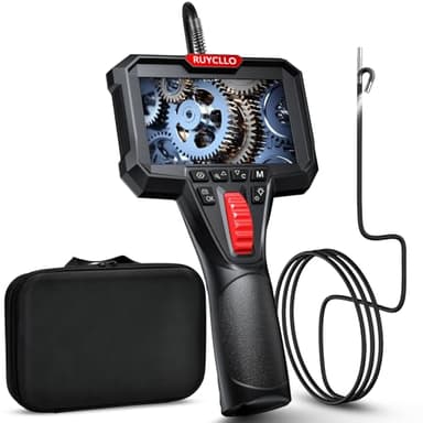 Ruycllo Caméra Endoscopique Industrielle avec Lumière - HD 1080P avec Tête Articulée Ø6,2mm 210°, Étanche IP67, Carte SD 32 Go Incluse - pour Mécanique Auto, Tuyauterie, Maintenance Technique