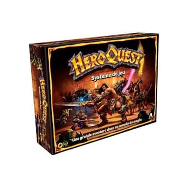 Avalon Hill HeroQuest, Jeu De Société pour Famille et Amis, D'Aventures Fantastiques Style Donjon, 2 À 5 Joueurs, À Partir De 14 Ans, Noir/Argenté