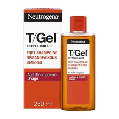 Neutrogena – Shampoing Antipelliculaire T/Gel Fort Démangeaisons Sévères (flacon de 250 mL) – Shampooing apaisant contre les démangeaisons – Soin cheveux efficace dès le 1er lavage