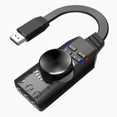 MEIRIYFA Carte son USB externe virtuel 7.1 Surround Sound USB 2.0 Adaptateur avec contrôle du volume pour ordinateur de bureau et portable