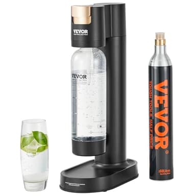 VEVOR Machine à eau gazeuse, machine à eau pétillante et soda pour gazéification domestique avec une bouteille VIDE PET de 1 L, 1 cylindre de CO2, compatible avec le cylindre de CO2 à visser 60 L