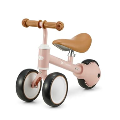 Kinderkraft Cutie Draisienne en Métal, Vélo 3-en-1, Vélo sans Pédales, Vélo Bébé, Siège Réglable (de 26 à 28 cm)., Sûr et Pratique, Poids léger, Trois Roues, 1 an à 15 kg, Rose