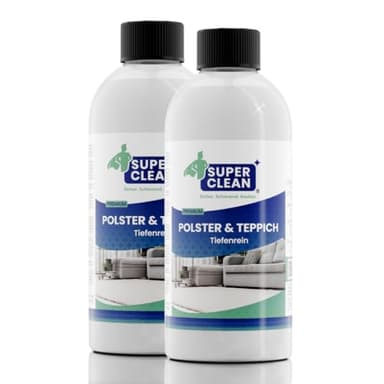 SUPER CLEAN Nettoyant concentré tapis et tissus nettoyage en profondeur adapté aux tapis sièges auto canapés contenu 2 x 500 ml
