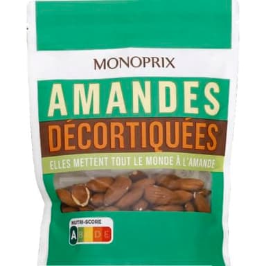 Monoprix Amandes decortiquees - Le paquet de 125g