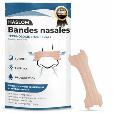 60 Bandelettes Nasales Premium, Améliore la Respiration et l’Oxygénation, Anti-Ronflement pour le Sommeil, Adhérence Maximale pour Sport et Sommeil