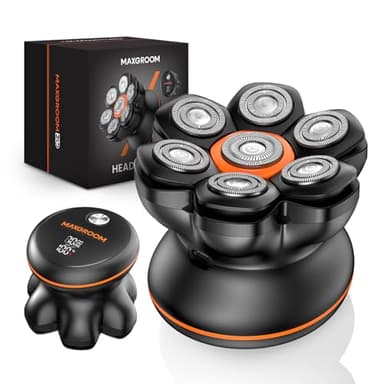 Maxgroom 7D Rasoir Tete Chauve Homme,Tondeuse Crane Chauve Sec&Huimide,IPX6 Etanche,USB-C 90 Minutes Autonomie, Rasoir Tête,Cadeau Homme Chauve (Noir)