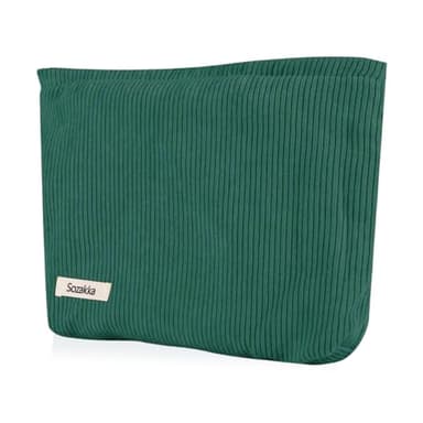 Petite Pochette Maquillage Trousse de Maquillage Tissu Sac à Cosmétiques à Glissière Sacs à Main Portables pour Femmes Trousse de Toilette Voyage Imperméable pour Port Quotidien,Stockage-Vert foncé