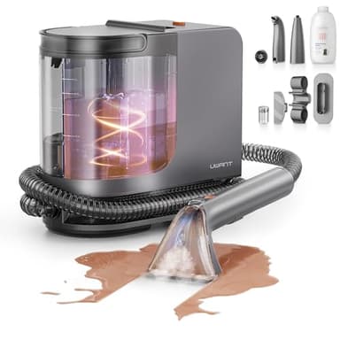 uwant B400 Vapeur et Chauffage Shampouineuse Canapé Professionnel ，Aspiration Puissante 18Kpa，Portable avec 4 Accessoires,Nettoyeur Canapé Tissus 2-en-1 pour Tapis,Meubles, Tissus, Voiture, Animaux