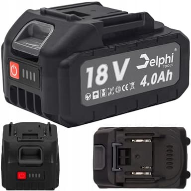 Delphi Batterie Li-ion 4,0 Ah 18 V – Batterie de rechange pour visseuse à percussion sans fil, puissante et durable, compatible avec perceuse-visseuse Delphi et visseuse à percussion