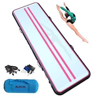 ALIFUN Tapis de Gymnastique Gonflable, Tapis d'entrainement, Tapis de Gym Tumbling 2 m/3 m/4 m/6 m Air Mat Track, Gymnastics Tumble Track Mat, Piste de Gymnastics Gonflable avec pompe à air