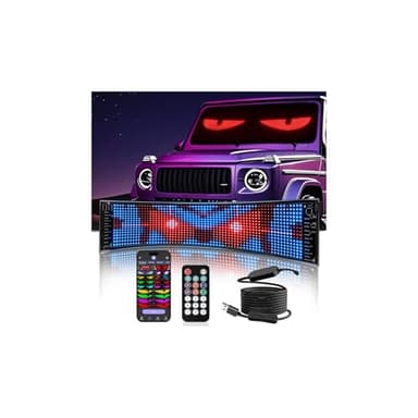 XAXVSTS Panneau Affichage LED | 47,5 X 12 cm | Plaque led Lumineux Message Voiture USB 5V | Personnalisable,Flexible,Programmable Display App Bluetooth & télécommande | camion, magasin,publicitaire