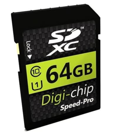Digi-Chip Carte mémoire SDXC 64 Go Classe 10 Haute vitesse UHS-1 pour appareils photo numériques Canon Powershot SX740 HS, SX70 HS, EOS R et SLR