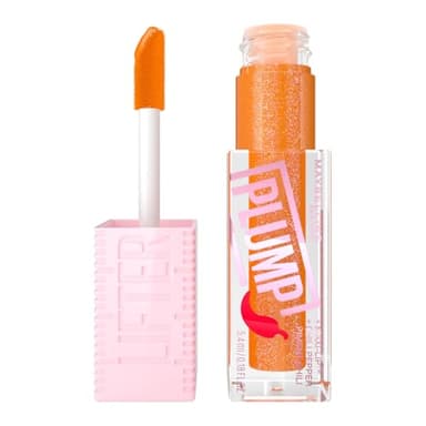 Maybelline New York - Gloss à Lèvres Effet Repulpant Immédiat & Volume XXL - Enrichi en Piment - Lifter Plump - Teinte Hot Honey - 5,4 ml