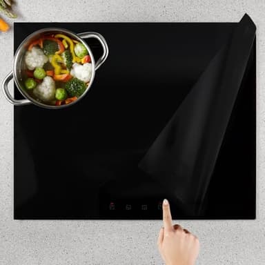 Tapis de Protection Plaque Induction 60x52cm,Résistant à la Chaleur, Antiadhésif, Antidérapant,Pour Plaques de Cuisson Induction, Protection de Plan de Travailprotection plaque induction