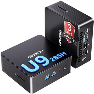 GEEKOM IT15 Mini PC IA Le Plus Puissant avec Intel Core Ultra 9 285H (15e Gén) | 32Go DDR5 & 2To SSD | GPU Intel Arc 140T 99 Tops | WiFi 7 | 8K Quad Display | Windows 11 Pro pour IA Gaming Création