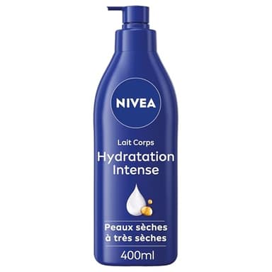 NIVEA Lait corps Hydratation Intense 72H (1 x 400 ml) — Lait Nourrissant à l'Acide Hyaluronique pur & Huile d'Amande Douce — Crème hydratante corps pour peaux sèches à très sèches