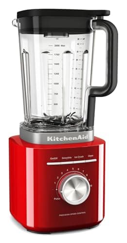 KitchenAid 5KSB2073EER Pure Power Blender, Mixeur Puissant avec Bol 2L sans BPA, 10 Vitesses et Programmes Automatiques, Rouge Empire