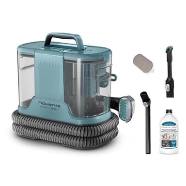 Rowenta, Clean It Compact, Shampouineuse, Détacheur, Nettoyeur Portable, Tapis, Intérieur de Voiture, Canapés, Design Compact, Puissant 400W, IN3021F0, Bleu