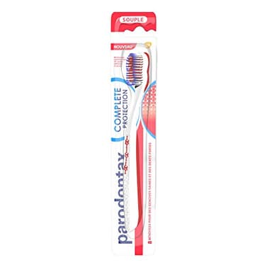 PARODONTAX - Brosse à Dents Complete Protection - Brosse à Dents Souple - Offre 8 Bénéfices pour des Gencives Saines & des Dents Fortes - x 1 (modèle aléatoire)