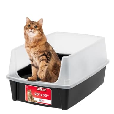 Iris Ohyama Bac à Litière Chat XL Ouvert, Maison de Toilette pour Chat sans Couvercle, Parois Hautes Anti-Projections, Grand Bac Nettoyage Facile, pour Grands Chats, Chatons, Litière XXL