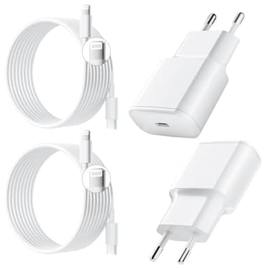 25W Chargeur Rapide pour iPhone, 2 Pièces PD 3.0 Prise USB C avec 2M Cable Lightning for iPhone 14/14Pro/13/13 Mini/13 Pro/13Pro Max/12/12Pro/12 Pro Max/11/11 Pro/ 11 ProMax