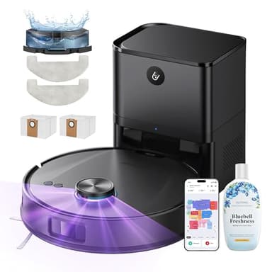 Ultenic T20 Pro+ Robot Aspirateur 3-en-1 avec Auto-vidage & Navigation LiDAR, Aspiration Puissante 10 000 Pa, Lavage Sols, Cartographie Multi-Zones, Autonomie Longue, Détection Objets & Tapis