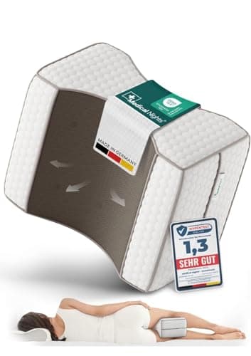 Medical Nights Coussin de genou pour dormeurs sur le côté – Coussin orthopédique pour les jambes pour soulager la hanche, le dos et le genou | Coussin ergonomique en mousse à mémoire de forme avec