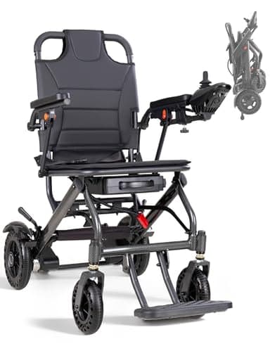 Fauteuil roulant électrique léger et pliable en fibre de carbone, ne pèse que 17,5 kg, taille de voyage, approuvé par les compagnies aériennes, double système de freinage, fauteuils roulants motorisés