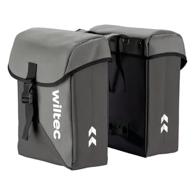 WilTec Sacoche Double étanche pour Porte-Bagages – capacité de 35 L – avec Housse de Pluie – pour vélos et vélos électriques – Sac de Bicyclette – Cyclisme, Courses, Excursions