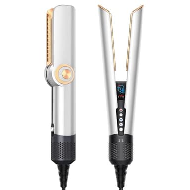 Lisseur Cheveux, 2 en 1 Fer à Lisser pour Séchage et Lissage,Lisseur Sechant Adapté aux Cheveux Secs et Humides,Air Froid/Air Chaud, 40 °C à 200 °C, Moins de Cassures,Plus de Brillance