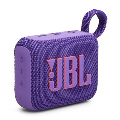 JBL GO 4, Enceinte Bluetooth ultra-portable, son JBL Pro, basses percutantes, 7 heures d'autonomie, fonction Playtime Boost, résistante à l'eau et à la poussière IP67, violet