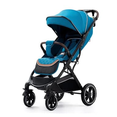 GLOKID Poussette Canne，0-3ans，0-15kg，légère (8.5kg)，poussette de voyage portable et légère，poussette pliante avec harnais de sécurité 5 points，4 Roues amorties (Bleu)