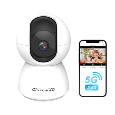 CiKiKWXO 2K 3MP Camera Interieur 2.4/5GHz Camera Surveillance WiFi avec Détection de Mouvement, Vision Nocturne, Audio Bidirectionne Compatible avec Alexa pour Bébé/Animal/Maison