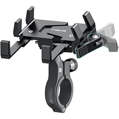 Tiakia Support Téléphone Vélo Support Téléphone Moto Aluminium 6 Griffes Rotatives à 360°, Universel Support de Telephone Velo Installation sans Outil pour Les Téléphones 4,5-7,0 Pouces