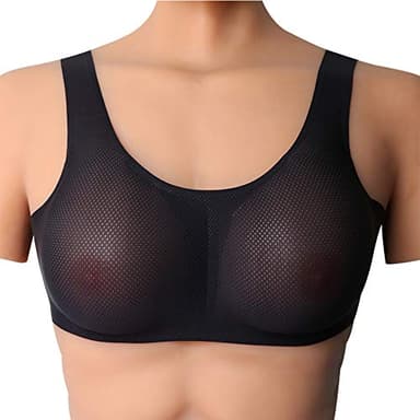 Silicone Faux Seins Insère Soutien Gorge Prothèses Mammaires pour Cosplay Mastectomie Transgenre Crossdresser Travesti (Only Bra)